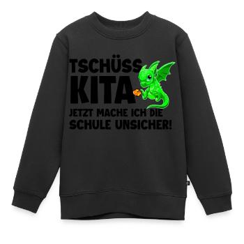 Schulanfang - Kinder Premium Organic Sweatshirt - Schwarz - Vorne - AI Model Kid Female (0cm)
