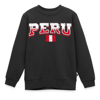Pérou Fan - Sweat Premium enfant bio - noir - Devant - AI Model Kid Female (0cm)