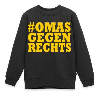 omas gegen rechts - Kinder Premium Organic Sweatshirt - Schwarz - Vorne - AI Model Kid Female (0cm)