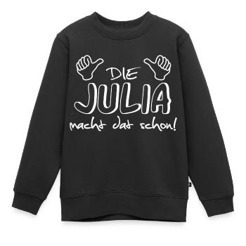 julia - Kinder Premium Organic Sweatshirt - Schwarz - Vorne - AI Model Kid Female (0cm)