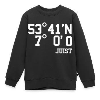 Juist Koordinaten Nordsee Insel Urlaub Geschenk - Kinder Premium Organic Sweatshirt - Schwarz - Vorne - AI Model Kid Female (0cm)