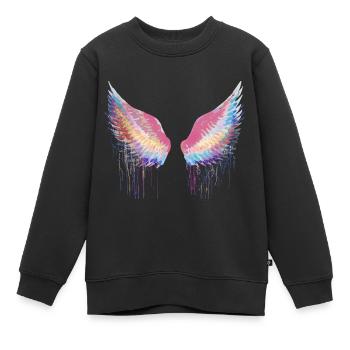 Ailes, pêcheurs, ailes angéliques - Sweat Premium enfant bio - noir - Devant - AI Model Kid Female (0cm)