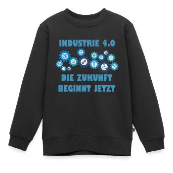 Industrie 4.0 Die Zukunft beginnt jetzt Geschenk - Kinder Premium Organic Sweatshirt - Schwarz - Vorne - AI Model Kid Female (0cm)