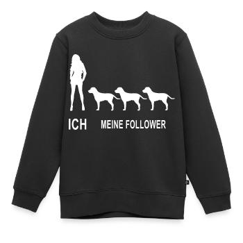 Ich und Meine Follow Hunde Frauchen hundefreund - Kinder Premium Organic Sweatshirt - Schwarz - Vorne - AI Model Kid Female (0cm)