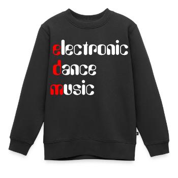 EDM Electronic Dance Music - Kids Premium Organic Sweatshirt - black - Front - AI Model Kid Female (0cm)