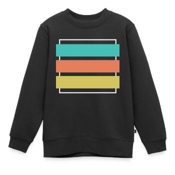 Logo rectangle - Logo carré - Sweat Premium enfant bio - noir - Devant - AI Model Kid Female (0cm)