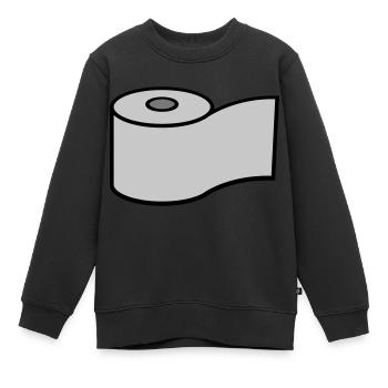 Conception du logo du rouleau de papier toilette - Sweat Premium enfant bio - noir - Devant - AI Model Kid Female (0cm)