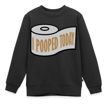 I pooped today Zitat - Kinder Premium Organic Sweatshirt - Schwarz - Vorne - AI Model Kid Female (0cm)