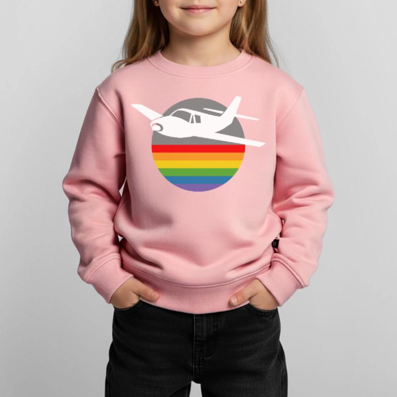 Regenbogen Flugzeug white Kinder Premium Organic Sweatshirt