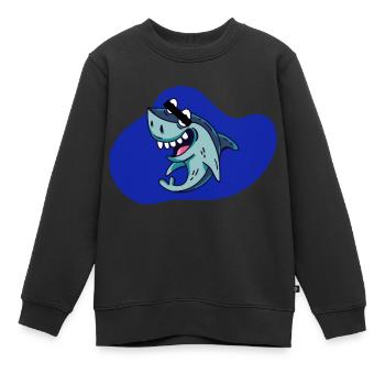 Cartoon Hai - Kinder Premium Organic Sweatshirt - Schwarz - Vorne - AI Model Kid Female (0cm)