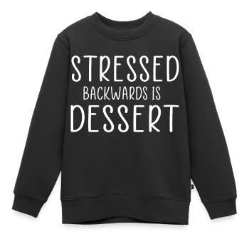accentué à l’envers est desserts citation drôle - Sweat Premium enfant bio - noir - Devant - AI Model Kid Female (0cm)