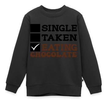 Single Taken Manger du chocolat - Sweat Premium enfant bio - noir - Devant - AI Model Kid Female (0cm)