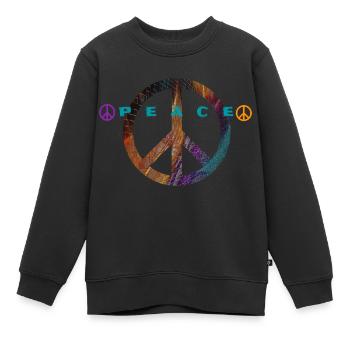I love clothes / Peace - Kinder Premium Organic Sweatshirt - Schwarz - Vorne - AI Model Kid Female (0cm)