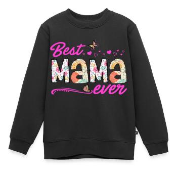 Stolze Mama Mutter Mami Lebensaufgabe Kinder Kind - Kinder Premium Organic Sweatshirt - Schwarz - Vorne - AI Model Kid Female (0cm)
