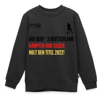 Deutschland Weltmeisterschaft 2022 - Kinder Premium Organic Sweatshirt - Schwarz - Vorne - AI Model Kid Female (0cm)