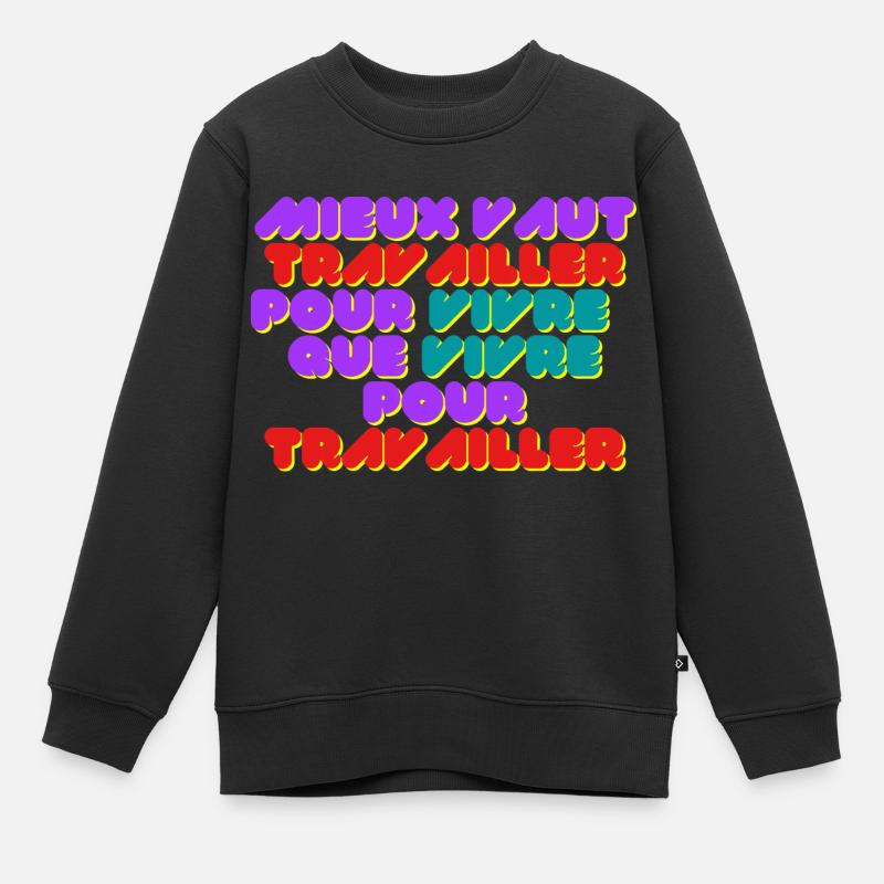 VIE ET TRAVAIL - Sweat Premium enfant bio - noir