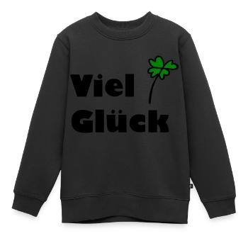 Viel Glück - Kinder Premium Organic Sweatshirt - Schwarz - Vorne - AI Model Kid Female (0cm)