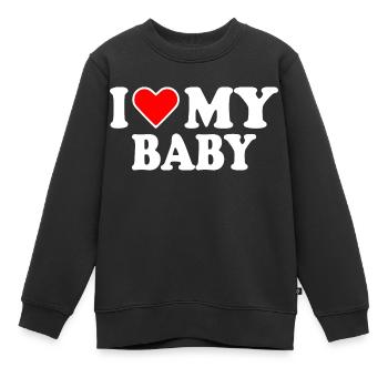 I love my baby - Kinder Premium Organic Sweatshirt - Schwarz - Vorne - AI Model Kid Female (0cm)