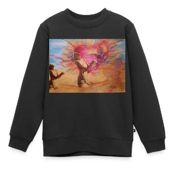 Sommer - Kinder Premium Organic Sweatshirt - Schwarz - Vorne - AI Model Kid Female (0cm)