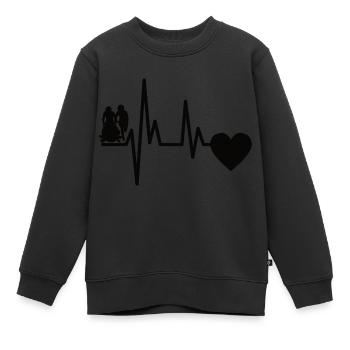 Rennbob Herzschlag Bob Puls Rodeln EKG Wintersport - Kinder Premium Organic Sweatshirt - Schwarz - Vorne - AI Model Kid Female (0cm)