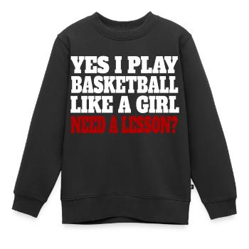Basketball Basketballspielerin Basketballer Verein - Kinder Premium Organic Sweatshirt - Schwarz - Vorne - AI Model Kid Female (0cm)