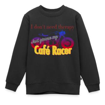 cafe racer - Kinder Premium Organic Sweatshirt - Schwarz - Vorne - AI Model Kid Female (0cm)