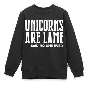 Einhörner sind lahm, sagte nie jemand - Kinder Premium Organic Sweatshirt - Schwarz - Vorne - AI Model Kid Female (0cm)