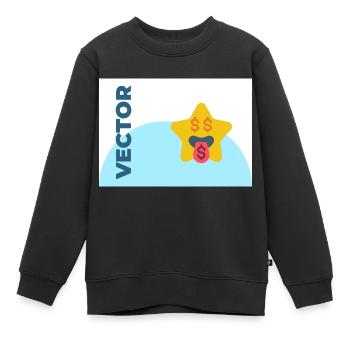 027Star Emojis Greedy 01 - Kids Premium Organic Sweatshirt - black - Front - AI Model Kid Female (0cm)