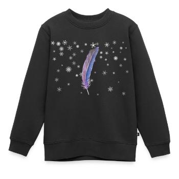 Source - Sweat Premium enfant bio - noir - Devant - AI Model Kid Female (0cm)