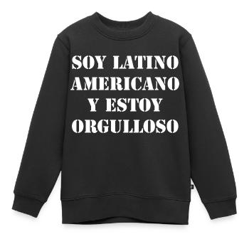 Ich bin Latino Amerikaner und stolz - Kinder Premium Organic Sweatshirt - Schwarz - Vorne - AI Model Kid Female (0cm)