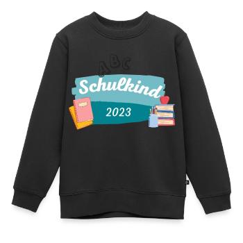 Schulkind 2023 - Kinder Premium Organic Sweatshirt - Schwarz - Vorne - AI Model Kid Female (0cm)