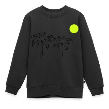 Palmiers - Sweat Premium enfant bio - noir - Devant - AI Model Kid Female (0cm)