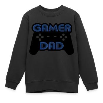 Gamer dad - Sweat Premium enfant bio - noir - Devant - AI Model Kid Female (0cm)