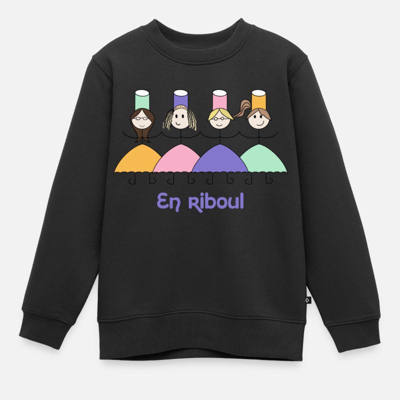 En riboul - Sweat Premium enfant bio - noir