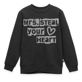 Mme vole votre cœur brisé - Sweat Premium enfant bio - noir - Devant - AI Model Kid Female (0cm)