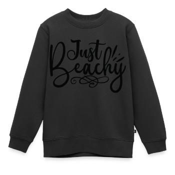 Juste Beachy - Sweat Premium enfant bio - noir - Devant - AI Model Kid Female (0cm)
