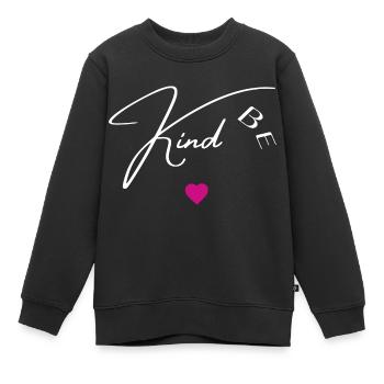 Be kind - Kids Premium Organic Sweatshirt - black - Front - AI Model Kid Female (0cm)