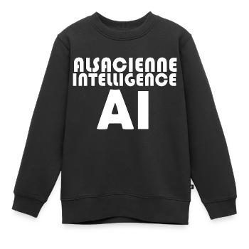 Alsacienne Intelligence - Sweat Premium enfant bio - noir - Devant - AI Model Kid Female (0cm)