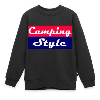 Camping Style - Kinder Premium Organic Sweatshirt - Schwarz - Vorne - AI Model Kid Female (0cm)