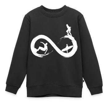 Unendliches Surfen - Kinder Premium Organic Sweatshirt - Schwarz - Vorne - AI Model Kid Female (0cm)