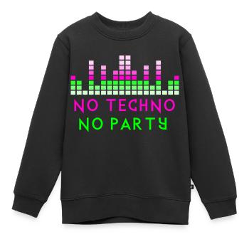 No techno quote - Kids Premium Organic Sweatshirt - black - Front - AI Model Kid Female (0cm)