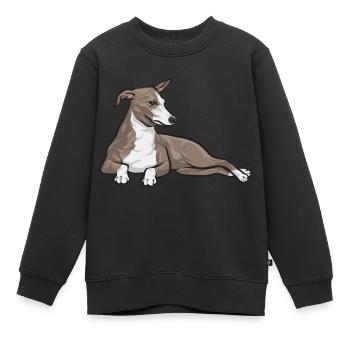 Italienischer Windspiel Windhund Hunde - Kinder Premium Organic Sweatshirt - Schwarz - Vorne - AI Model Kid Female (0cm)