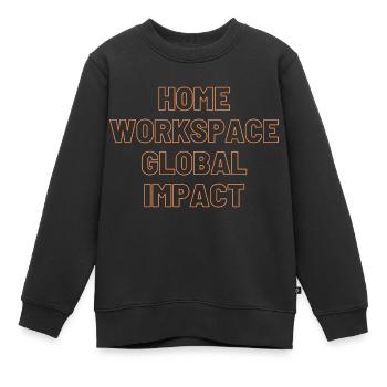 Espace de travail à domicile, cadeaux à impact mondial pour les travailleurs à domicile - Sweat Premium enfant bio - noir - Devant - AI Model Kid Female (0cm)