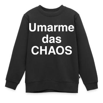 Umarme das Chaos - Kinder Premium Organic Sweatshirt - Schwarz - Vorne - AI Model Kid Female (0cm)