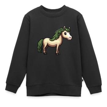 Pritty Pony - Kinder Premium Organic Sweatshirt - Schwarz - Vorne - AI Model Kid Female (0cm)
