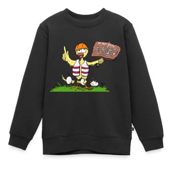 Attention canard - Sweat Premium enfant bio - noir - Devant - AI Model Kid Female (0cm)