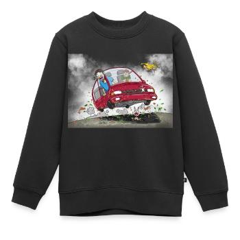 Des défenseurs de l’environnement en route vers le biotope - Sweat Premium enfant bio - noir - Devant - AI Model Kid Female (0cm)