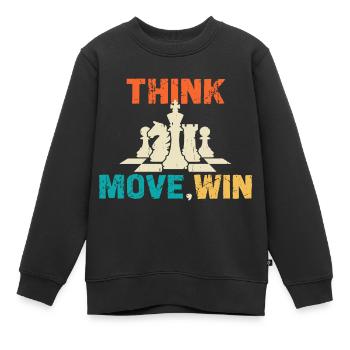 Schach Denken Bewegen Gewinnen Chess Master Club - Kinder Premium Organic Sweatshirt - Schwarz - Vorne - AI Model Kid Female (0cm)