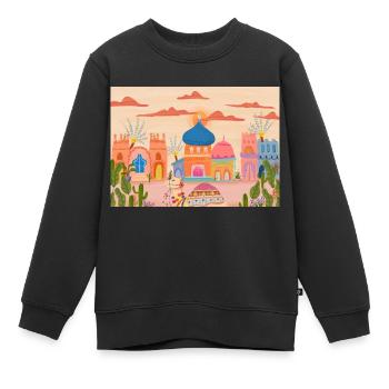 Camel in the Desert - Kinder Premium Organic Sweatshirt - Schwarz - Vorne - AI Model Kid Female (0cm)