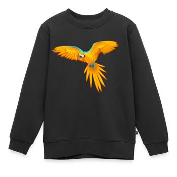 Papagei - Kinder Premium Organic Sweatshirt - Schwarz - Vorne - AI Model Kid Female (0cm)